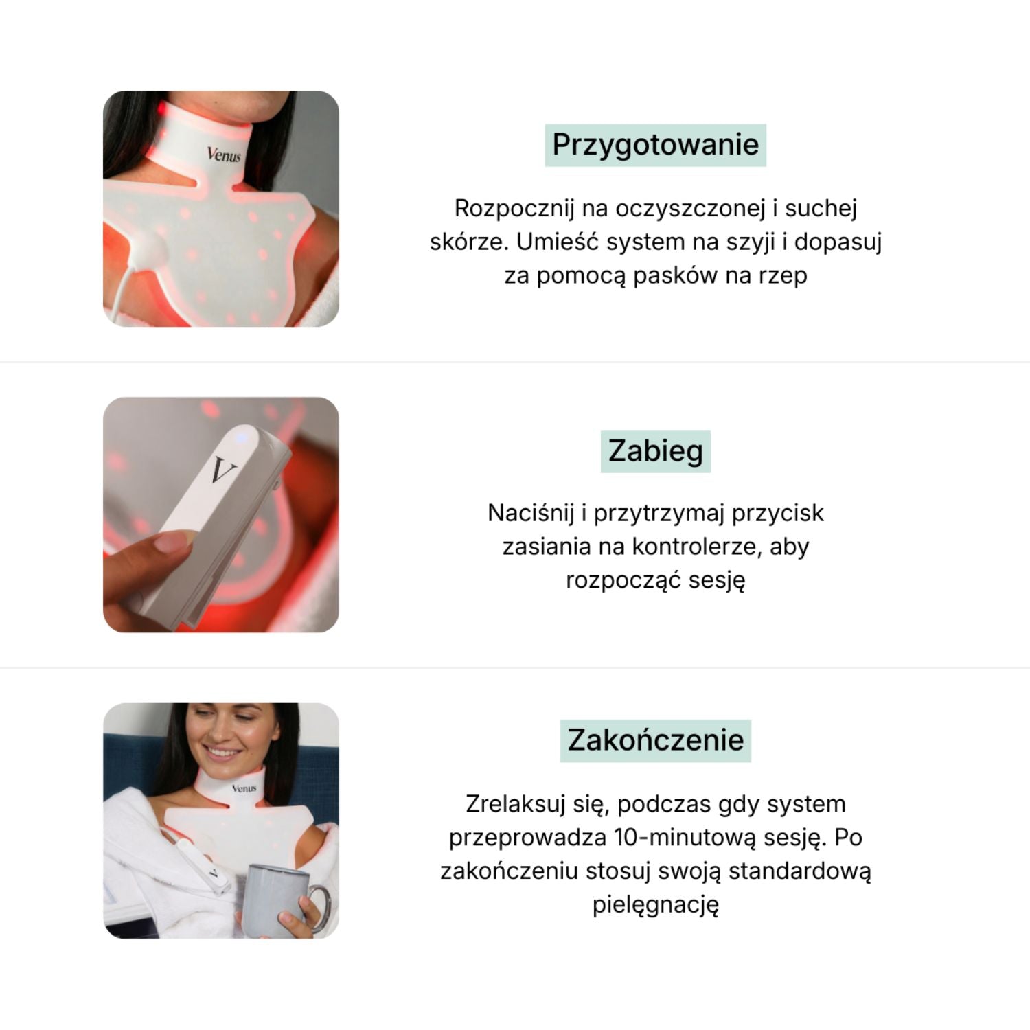 System LED do Szyji i Dekoltu